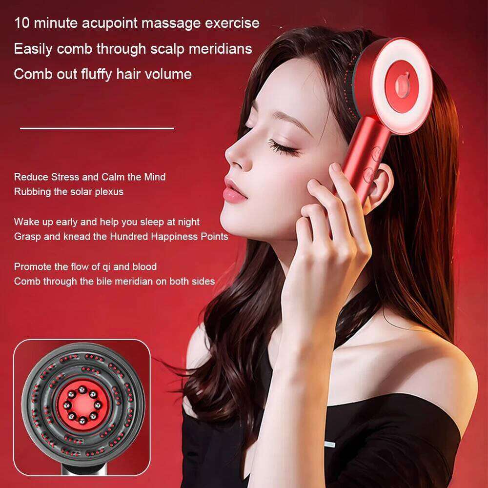 Cordless Scalp Massaging Brush,Shiatsu Hair Waterproof,Portable Vibrating Deep Head Massage Comb For Home Relaxation Treatment