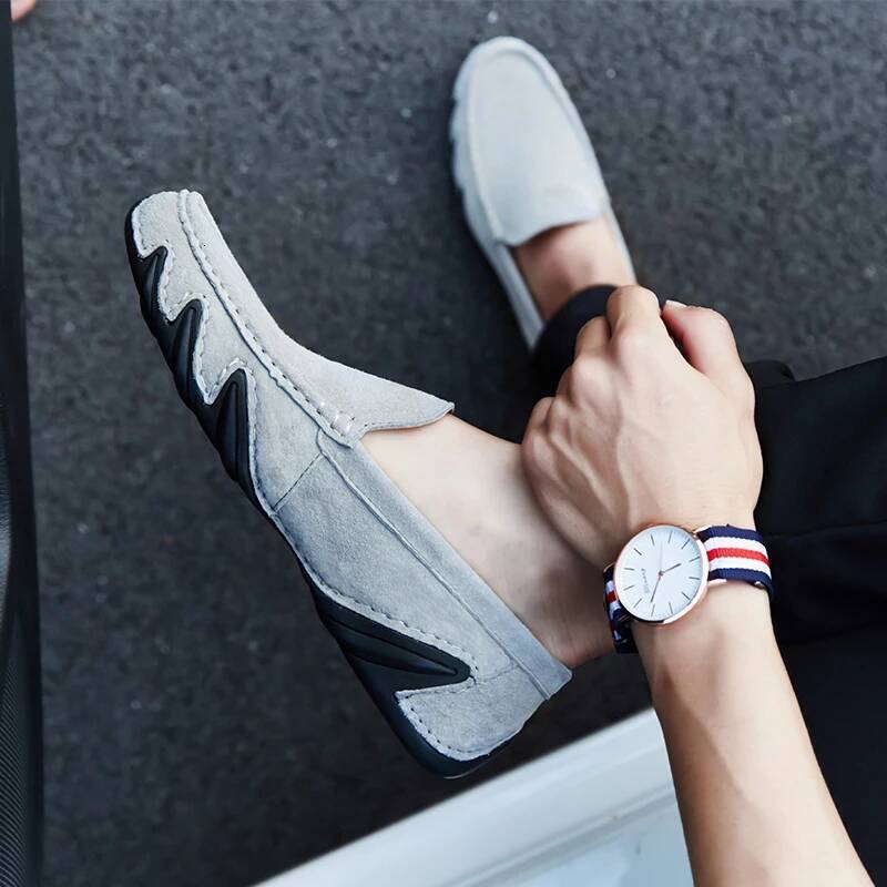 Ddmyoutdoor Men Autumn Loafers Big Size Hot Selling Man Flat Bottomed Non Slip Casual Lazy Fashion Driving Leather Shoes Zapato Para Hombre Outdoor Sh