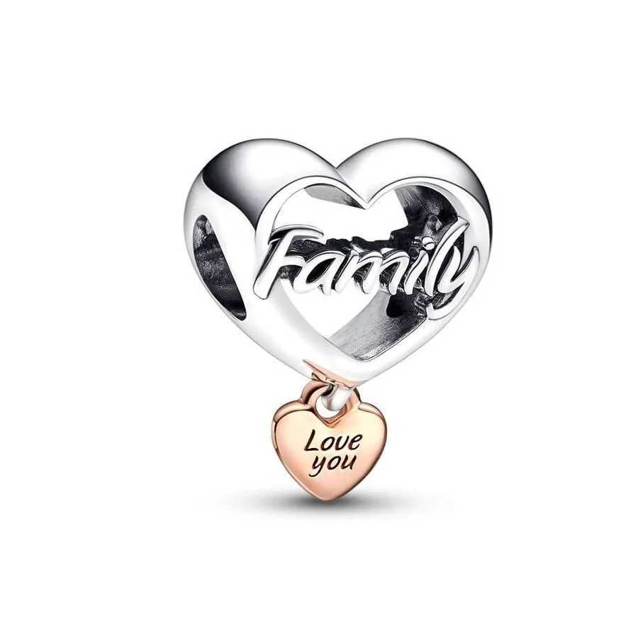 Hot Sale Family Tree Dad Mum Sister Daughter Hearts Charm Beads Fit Original European 925 Silver Bracelet DIY Women Jewelry GIft XJ250607