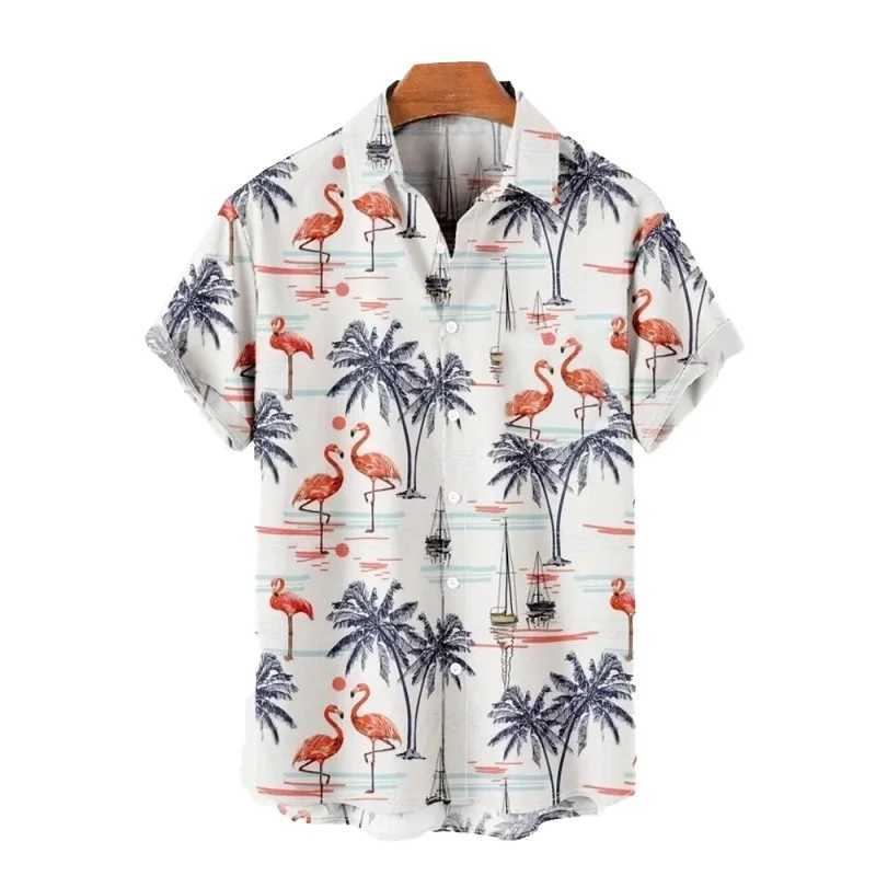Mens Hawaiian Shirt Casual Summer Button Up Short Sleeve Beachwear W250607