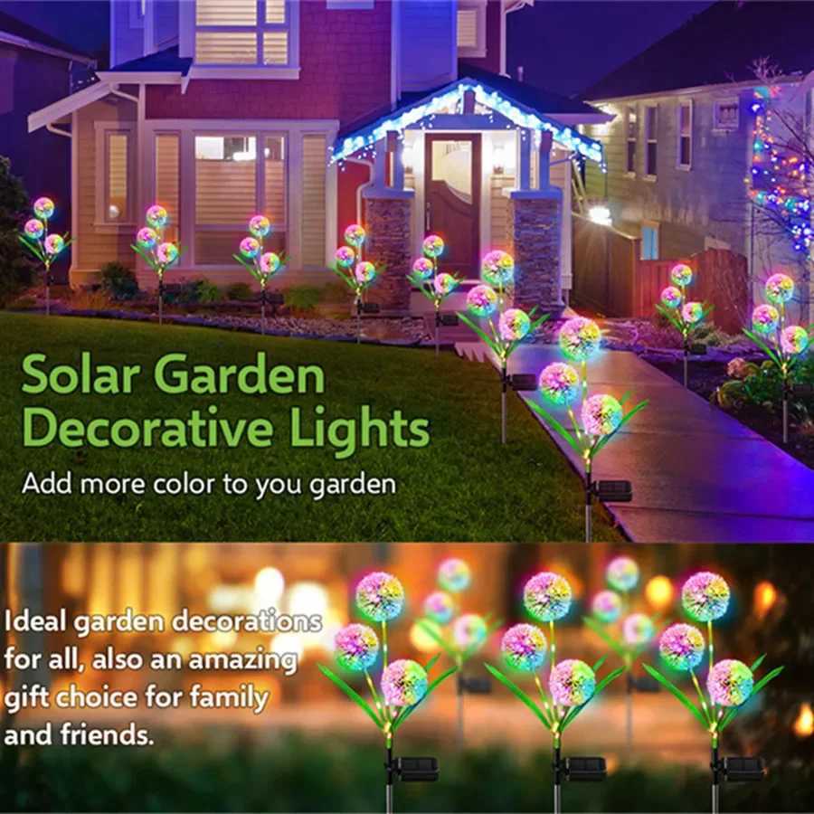 2024 New Solar Dandelion Garden Lights Waterproof 36/16LED Yard Pathway Landscape Lawn Lamps Garden Decoration Outdoor Lighting W250607