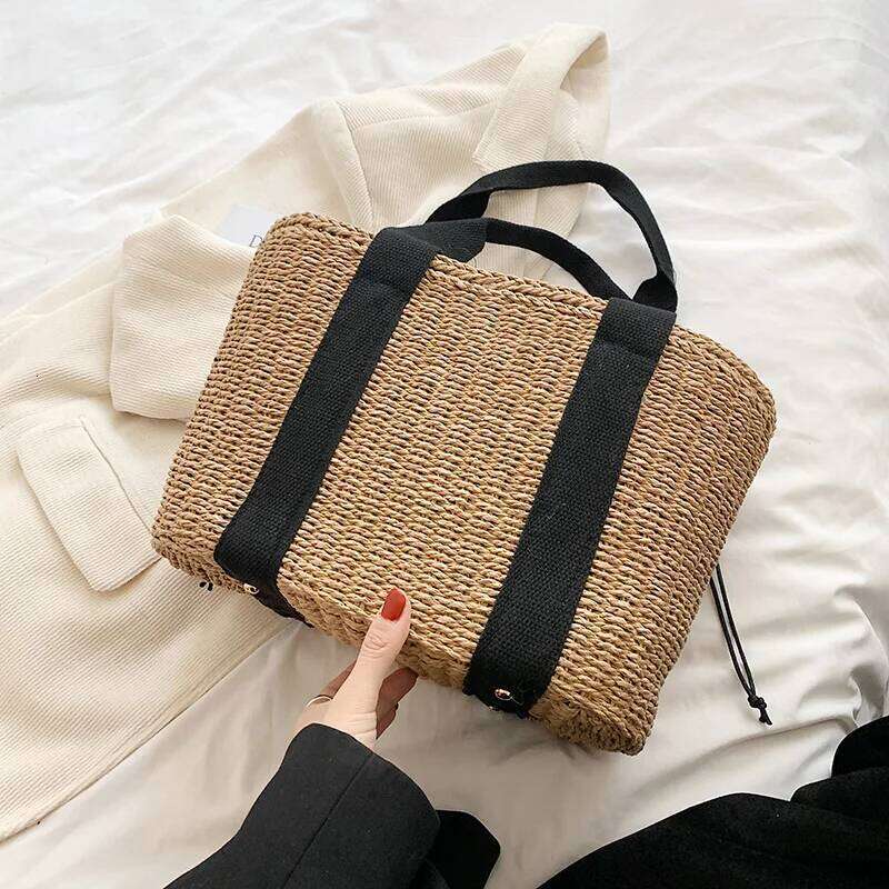 Summer Beach Straw Handbags And Purses Weave Tote Bag Female Bohemian Shoulder For Women Lady Travel Shopping Bags