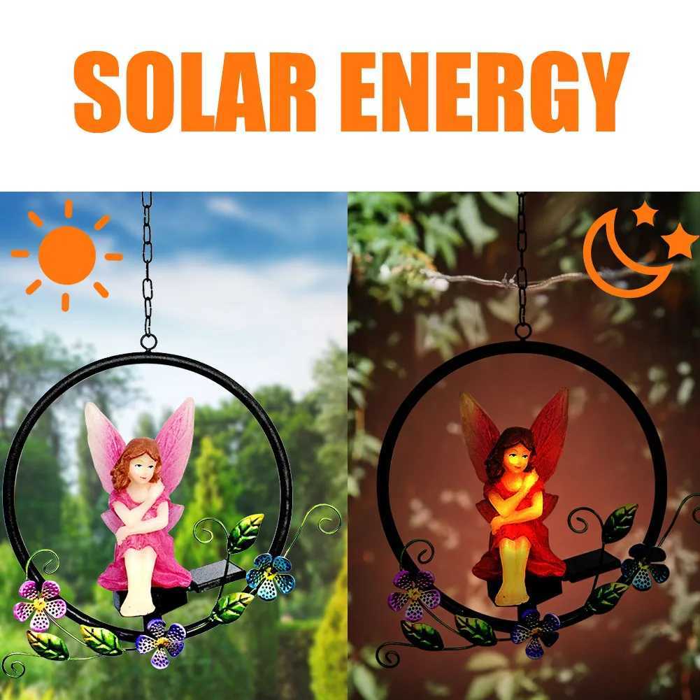LED Solar Flower Fairy Light Outdoor Waterproof Hanging Light Lawn Stakes Lamps for Home Garden Courtyard Festival Decoration XJ250606