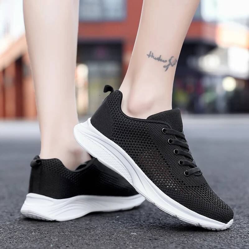 ddmyoutdoor Women Sneakers Summer Hollow Breathable Sports Thick Sole Wear Resistant Lace Up Training Hot Selling Casual Running Shoes Outdoor Outdoor