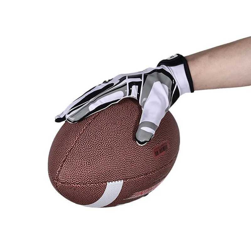 1Pair American Football Rugby Gloves Non Slip Breathable Full Finger Sports Gloves Baseball Soccer Adjustable Wristband Gloves XJ250606