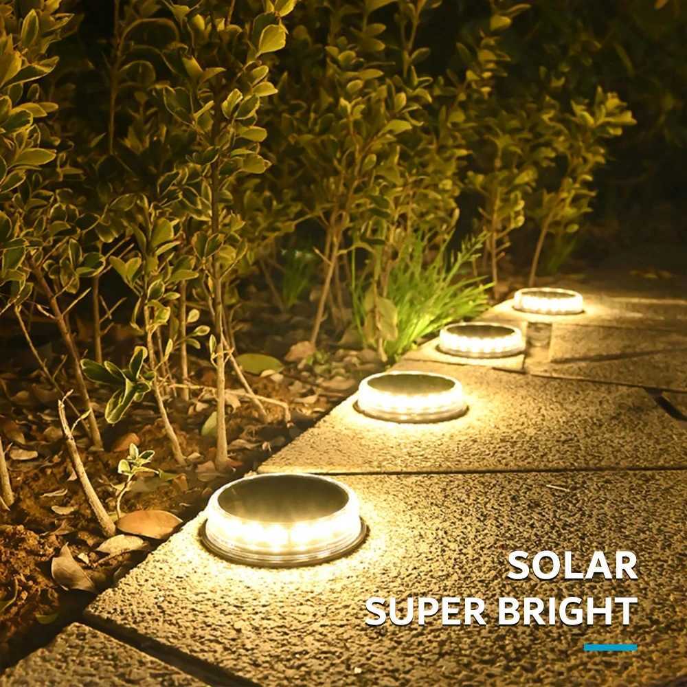 10PCS Super Bright LED Solar Pathway Light Outdoor IP65 Waterproof 3.7V 1200mAH Ground Lamp for Garden Decoration W250607