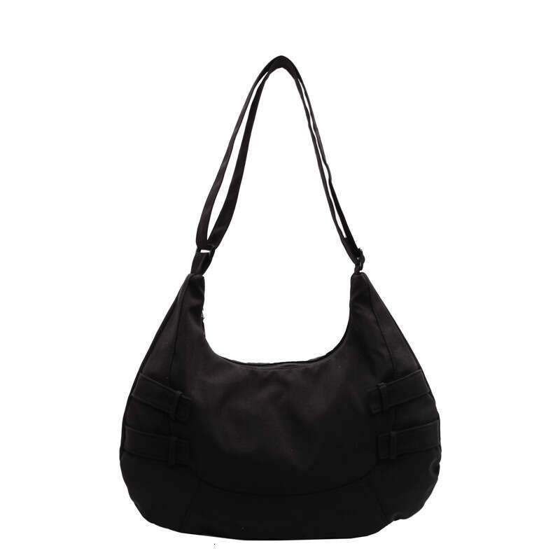 New Korean and Japanese Style Crescent Dumpling Large Capacity Casual Solid Color Shoulder for Work Commute Trendy Crossbody Bag