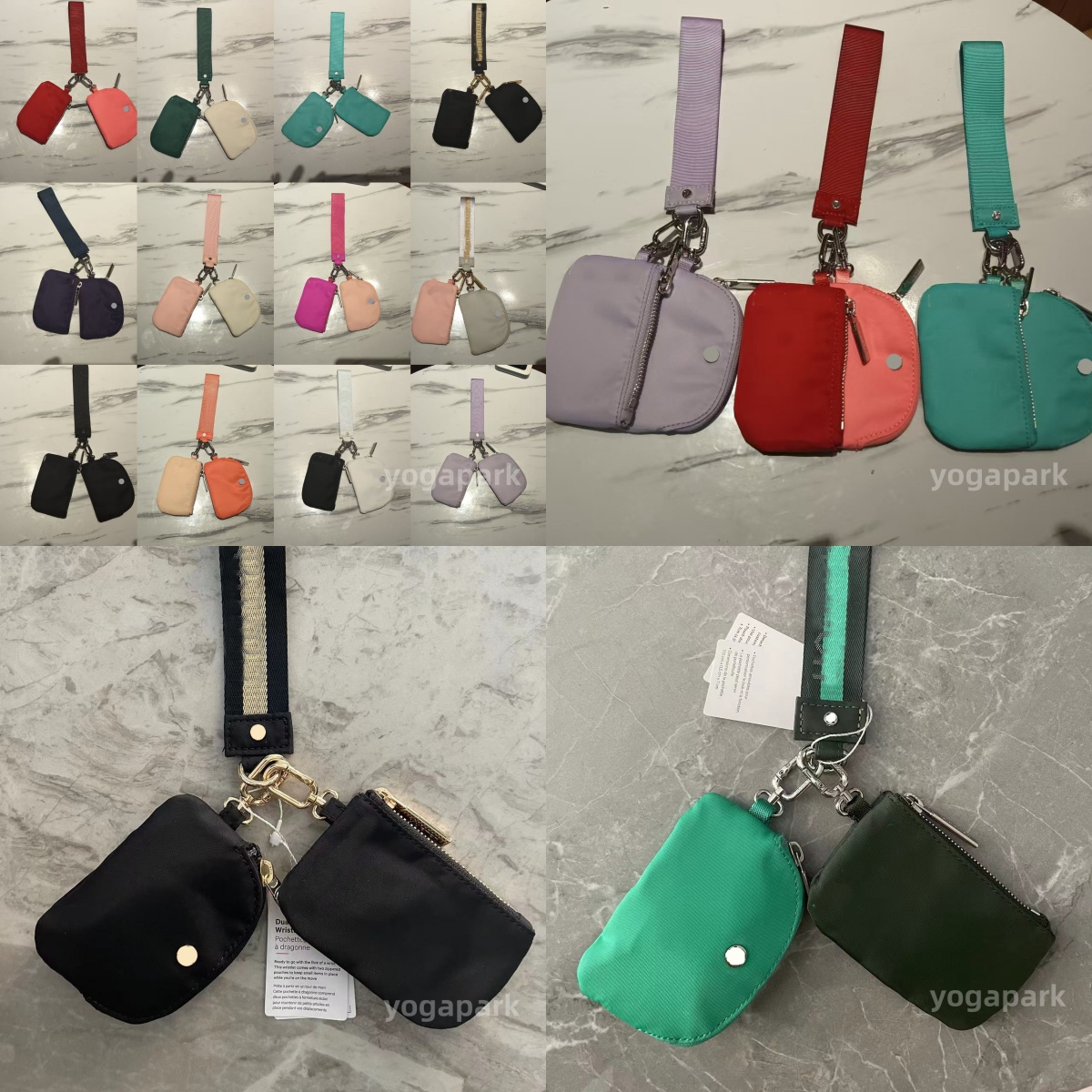 Free shipping Dual Pouch Yoga bag Multi functional Zero Wrist Bag Mini Detachablei Zip Around Wristlet Wallet Portable keychain wallet