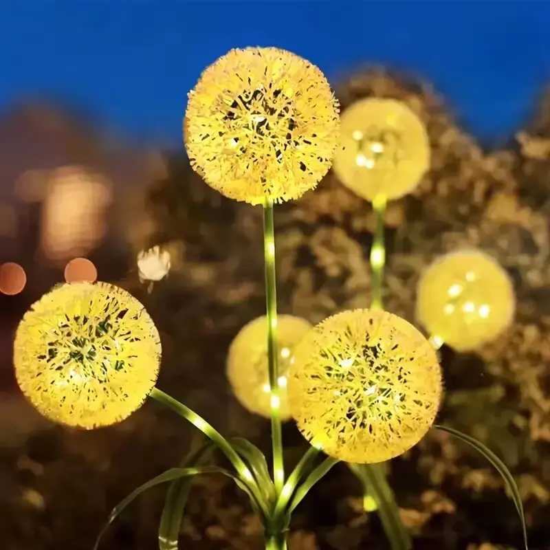 Solar 3-Head Dandelion LED Lawn Lights 2 Modes Decoration Lights Ideal Outdoor Landscape Lights for Garden Yards Lawns Walkways W250607