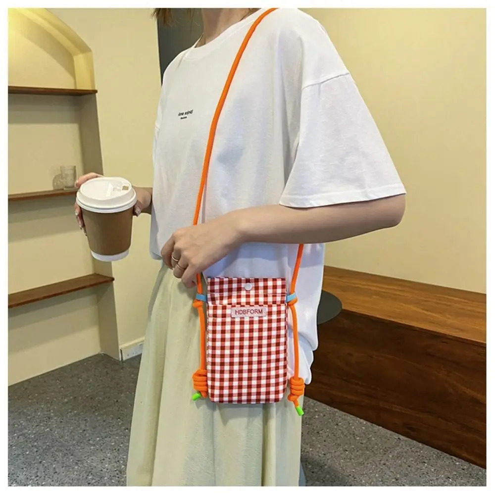 Mini Square Grid Shoulder Bag Multifunctional Women Mobile Phone Bag Fashion Cartoon Square Bags Large Capacity Handbag 250606