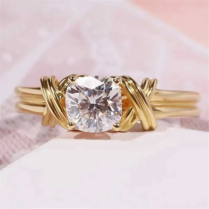 925 Sterling Silver Wedding Rings for Women Luxury Paved Cushion/Round Cubic Zirconia Fashion Female Jewelry New 2025 XJ250606