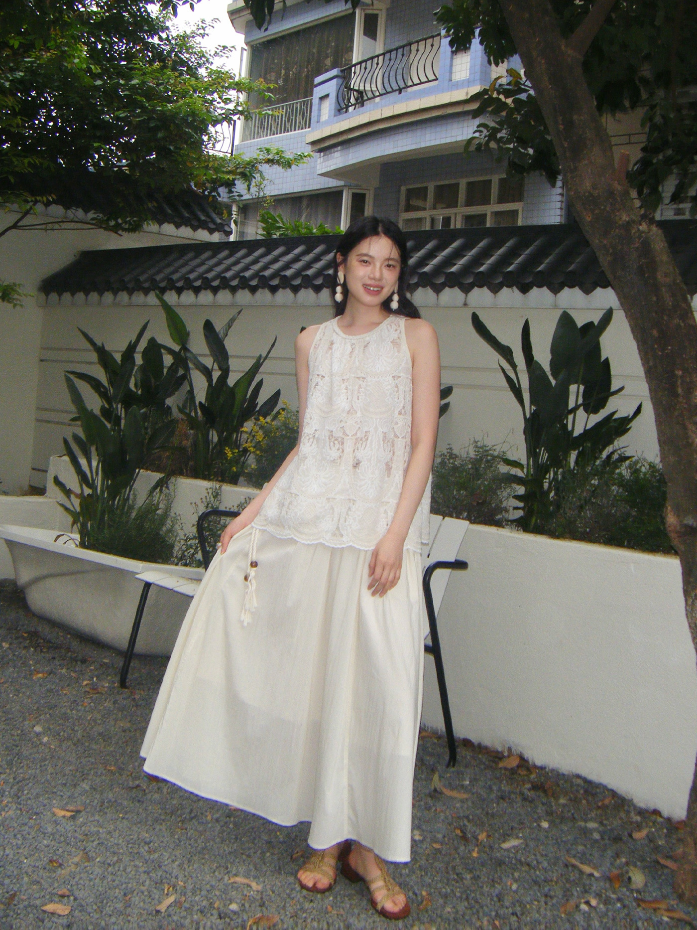 XR300 new style drawstring half-length umbrella skirt thin long skirt women's summer