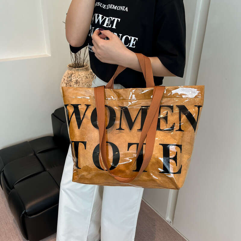 High-End Tote Large Capacity Commuter Niche Design PVC Shoulder Underarm Bag Handbag for Women