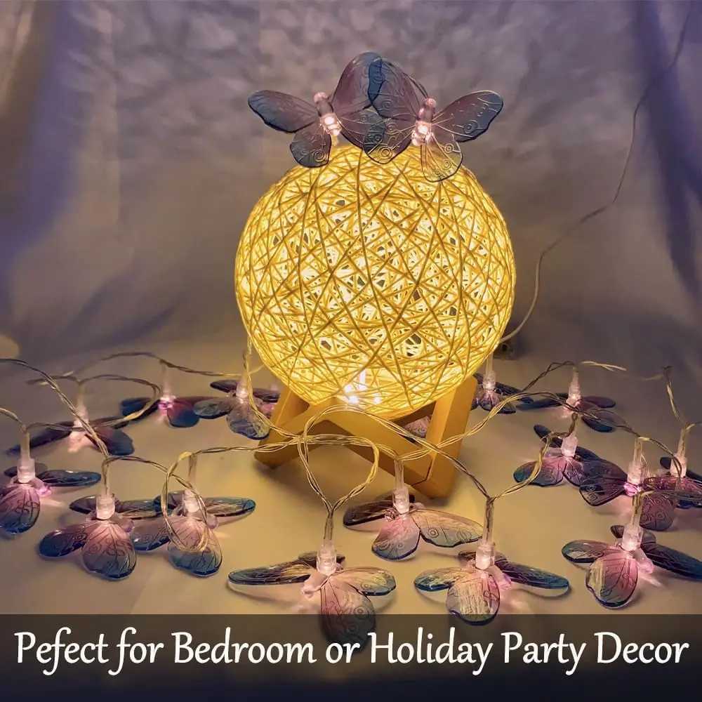 1-10M LED Butterfly Lights String LED Fairy lights Wedding birthday Party Room garden butterfly LED decoration light XJ250606