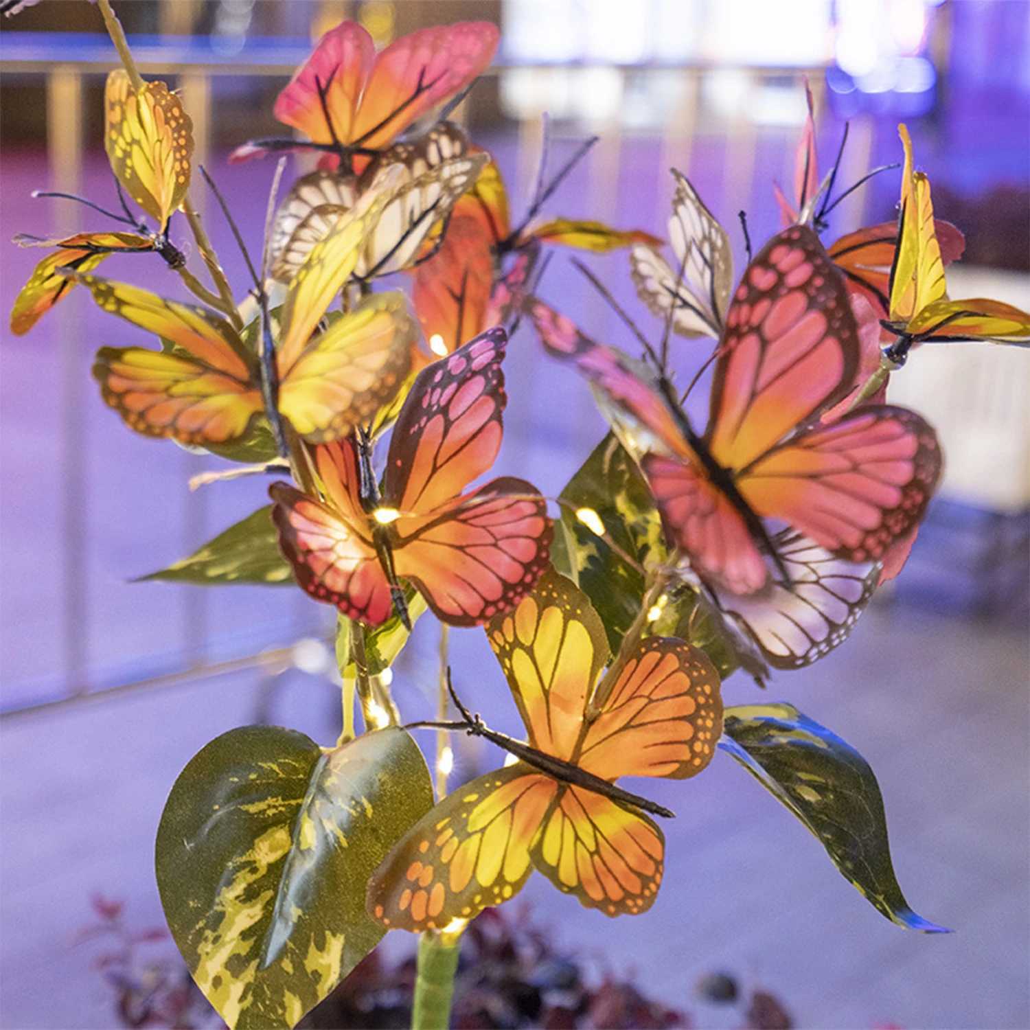 1 PC Solar Garden Lights Outdoor Waterproof Butterfly Flower Lamp IP65 Solar Powered Garden Decor for Patio Holiday Gift XJ250606