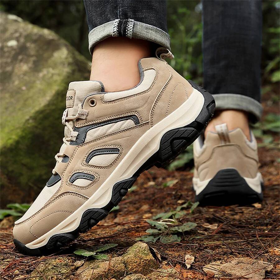 Ddmyoutdoor New Men Outdoor Mountaineering Comfortable Thick Soled PU Sneakers Hiking Wear Resistant Casual Travel Shoes Zapatillas Outdoor Shoes