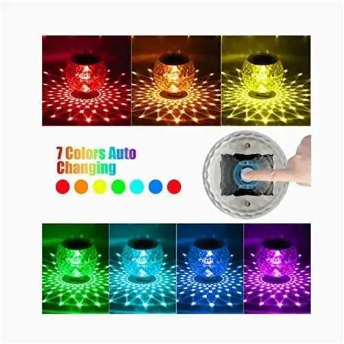 Solar Lamps Floating Pool Lights Outdoor Lighting Built-in 600mAh Battery Energy-saving 7 Colors Changing Rotating Garden Light W250607