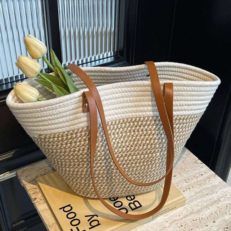 Hot Selling New Summer Women Beach Large Capacity Cotton Thread Handmade Fashion Shoulder Bag Bohemian Casual Woven Basket Designer Bags