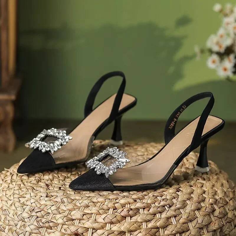 Ddmyoutdoor Spring And Autumn Fashion New Sexy Banquet Comfortable Crystal Transparent Solid Color Pointed Toe Women S High Heels Outdoor Shoes