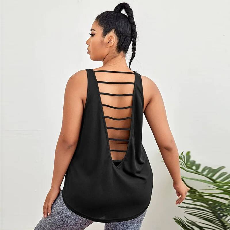 Sexy Sport T-Shirt Women Gym Tank Loose Sportswear Breathable Workout Sleeveless Fiess Yoga T Shirt Top Plus Zize 4XL