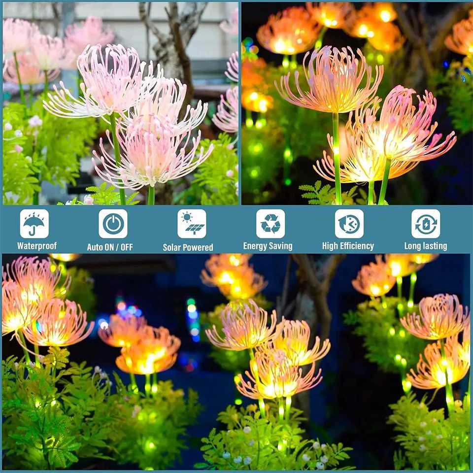 Outdoor LED Solar Landscape Lamp Waterproof Garden Lights for Garden Pathway Yard Lawn Backyard Home Decoration Flower Light XJ250606