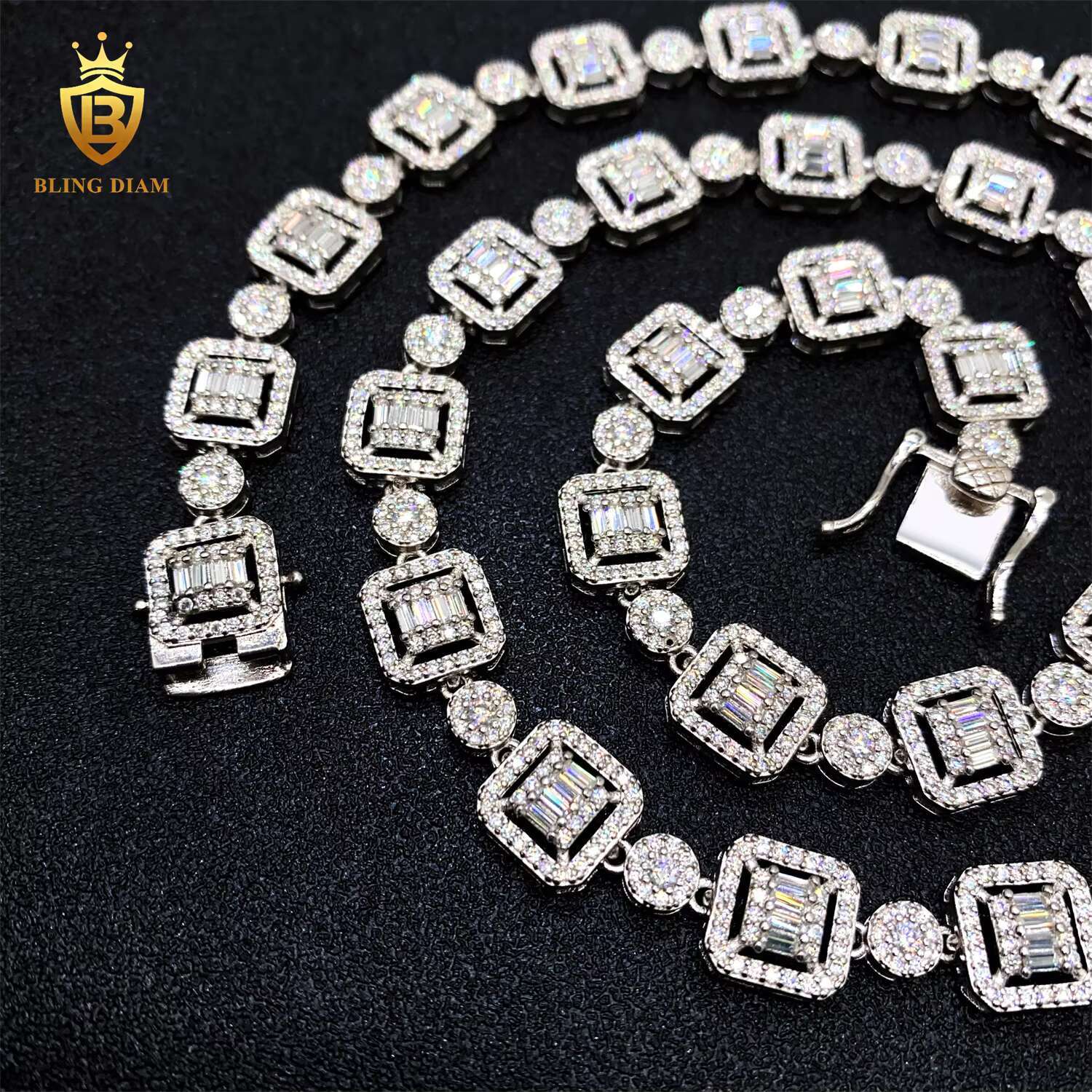 2025 Fine Jewelry 925 Silver Brilliant Cut D Color Moissanite Tennis Bracelet Chain Moissanite Bracelets Bangles
