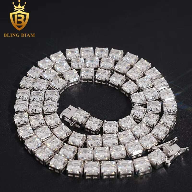 5.5mm New Arrival Hip Hop Jewelry 925 Silver VVS Moissanite Iced Out Tennis Chain Cluster Necklace Bracelet