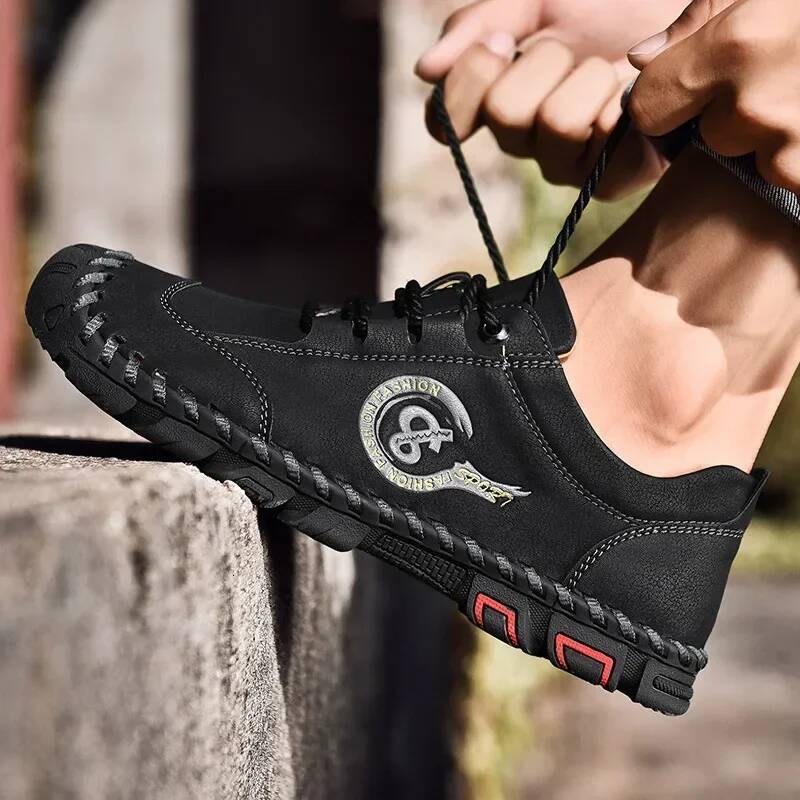 Ddmyoutdoor Classic Comfortable Casual Loafers Men Shoes Quality Split Leather Flats Hot Sale Moccasins Plus Size Outdoor Shoes