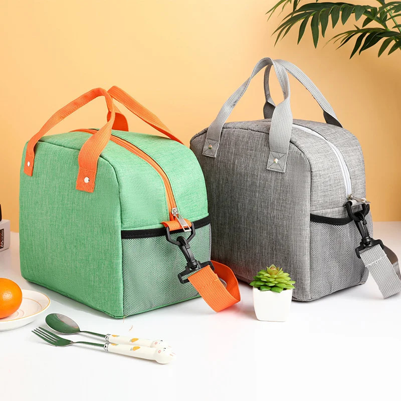 Waterproof Oxford Cloth Thermal Lunch Bag Bento Box Bags with Strap Aluminum Foil Cooler Bags Portable Thicken Food Bag 250606