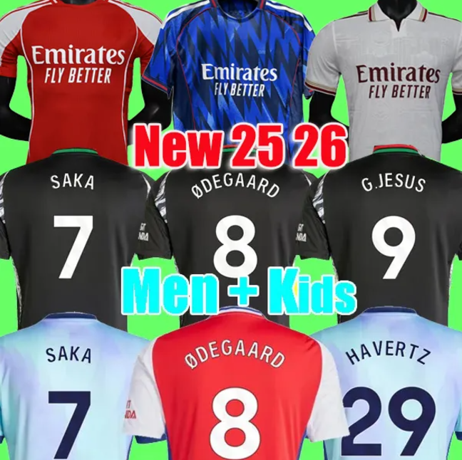 24 25 26 WHITE SALIBA G.JESUS JORGINHO ODEGAARD 2025 2026 RICE HAVERTZ SAKA MARTINELLI football shirt jerseys Arsenal jersey TIERNEY football arsen Training uniform
