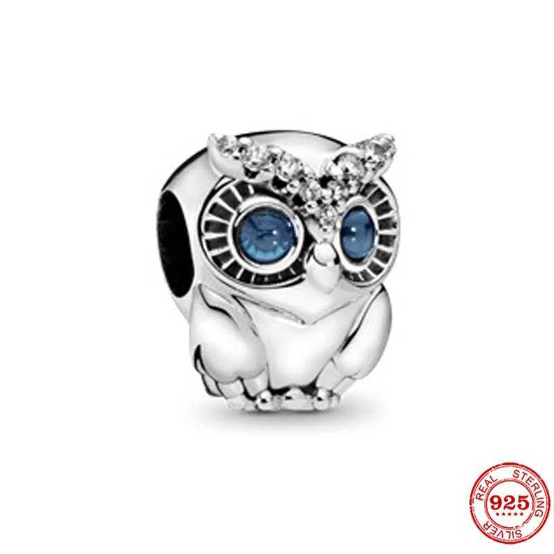 Classic Sparkling Wise Owl Graduation Dangle Charm Bead Fit Original Bracelet Pendant DIY Jewelry 925 Silver plated XJ250607