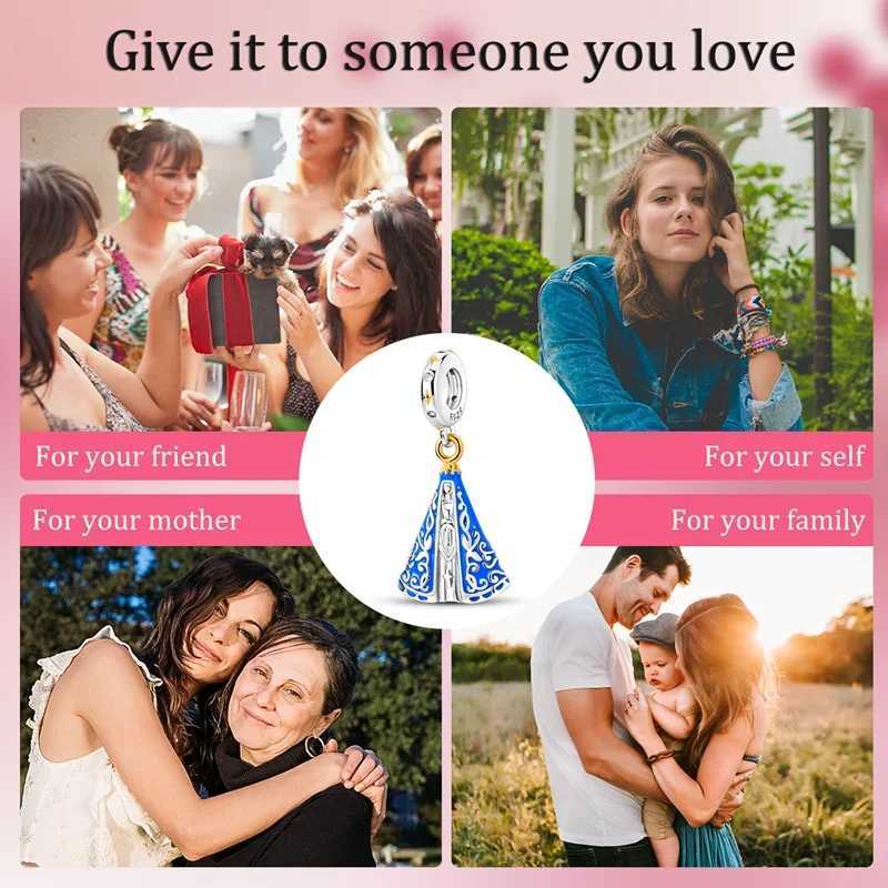 Real Silver 925 Our La Charm Bead The Virgin Mary Dangle Fit 925 Original Bracelet Fine Jewelry DIY Gift for Women XJ250607