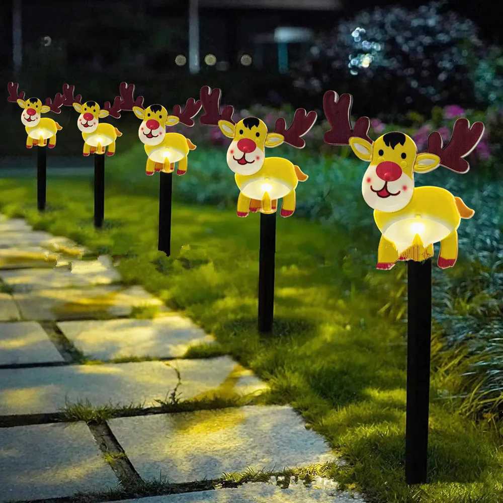 5pcs/lot Solar Lights Pathway Lights Outdoor Garden Xmas Driveway Markers Lamp For Home Garden Yard Lawn Patio Pool Decor XJ250606