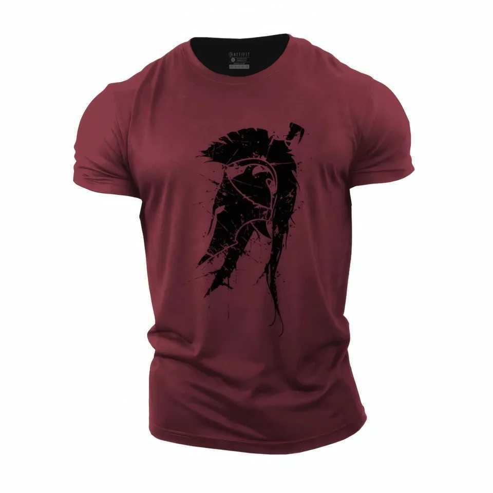 Mens Short-Sleeved T-Shirt Spartan 3D Patterned Shirt Round-Neck Top Large-Sized Garment 2025 Mens Casual Top W250607
