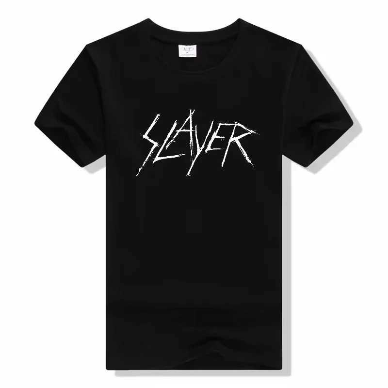 Metal Band T-Shirt Slayer Printed Fashion Streetwear Crew Neck Short Sleeve Tee Cotton Rock Tops Oversized high quality unisex W250607