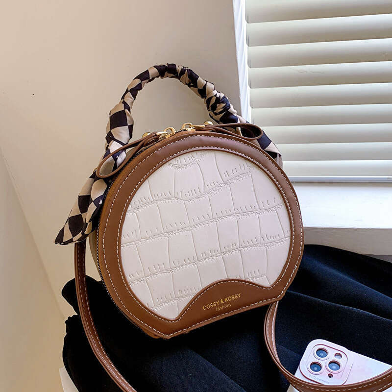 Stone Pattern 2023 New Fashionable Textured Stylish Handbag for Women Unique Shoulder Crossbody Small Round Bag