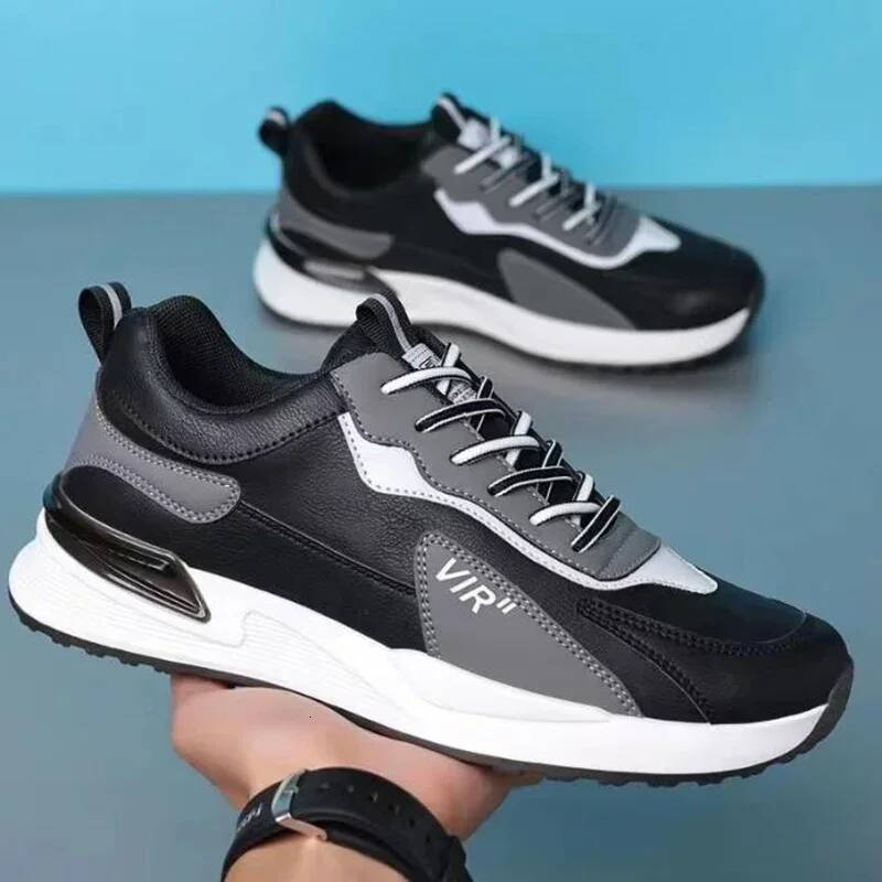 Ddmyoutdoor Shoes Mens Mesh Sneakers Pu Breathable Lace Up Running Shoe Casual Rubber Sole Anti Wear Zapatillas For Man Walking Outdoor Outdoor Shoes