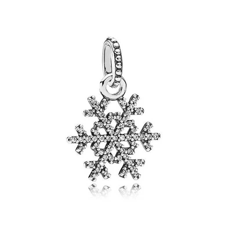 Sparkling Snowflake Heart Rose in Bloom Bow Charm Bead Fit Original European 925 Silver Bracelet Accessories DIY Women Jewelry XJ250607