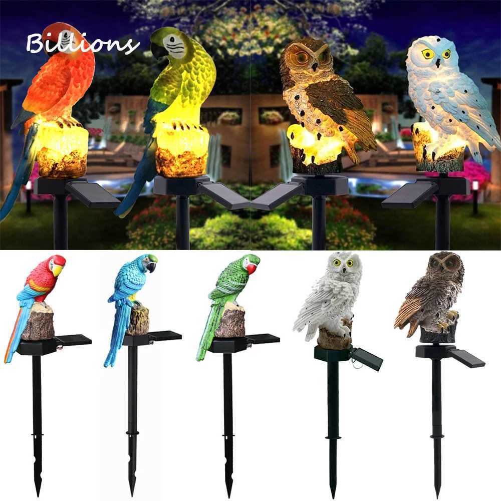 Solar Powered LED Owl Animal Home Artificial Flowers Garden Lights Waterproof Outdoor Lawn Lamp Solar Energy Outside LED Decor XJ250606