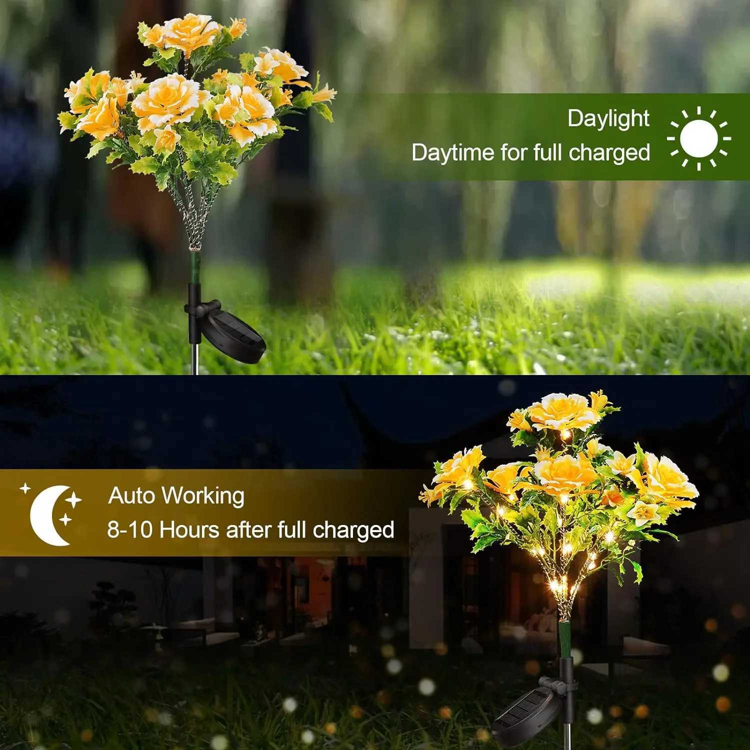 7-head Seaside Flower Solar Garden Light Outdoor Waterproof Simulated Flower LED Decorative Courtyard Lawn Decorative LightXJ250606