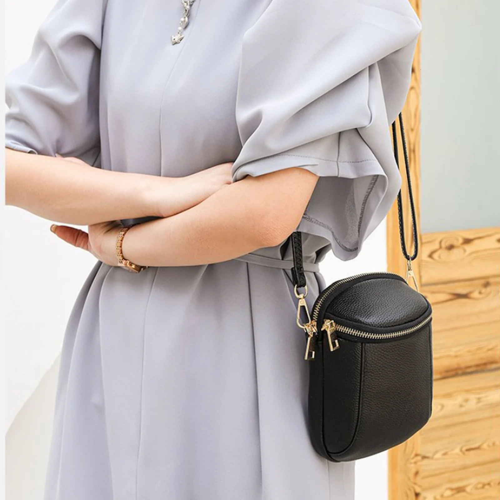 Mini Soft Genuine Leather Mobile Phone Bag Cross-body Bag Texture Top Layer Cowhide Shoulder Bag for Women High-quality 250606