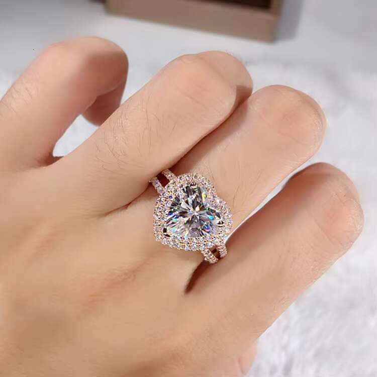 Trendy Jewelry 2023 Women 9K 10K 14K 18k Gold Heart Ring Fine Jewelry Rings