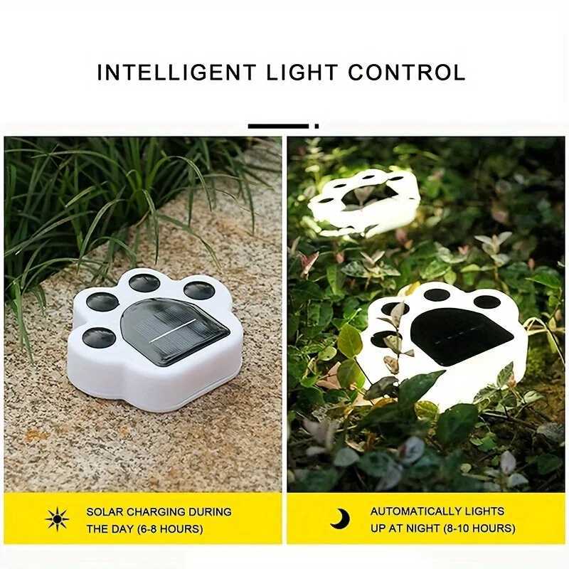 1/2pcs Solar Cat And Dog Pet Footprint Light Solar Outdoor Lights Waterproof Led Lawn Light Solar Pathway Light XJ250606