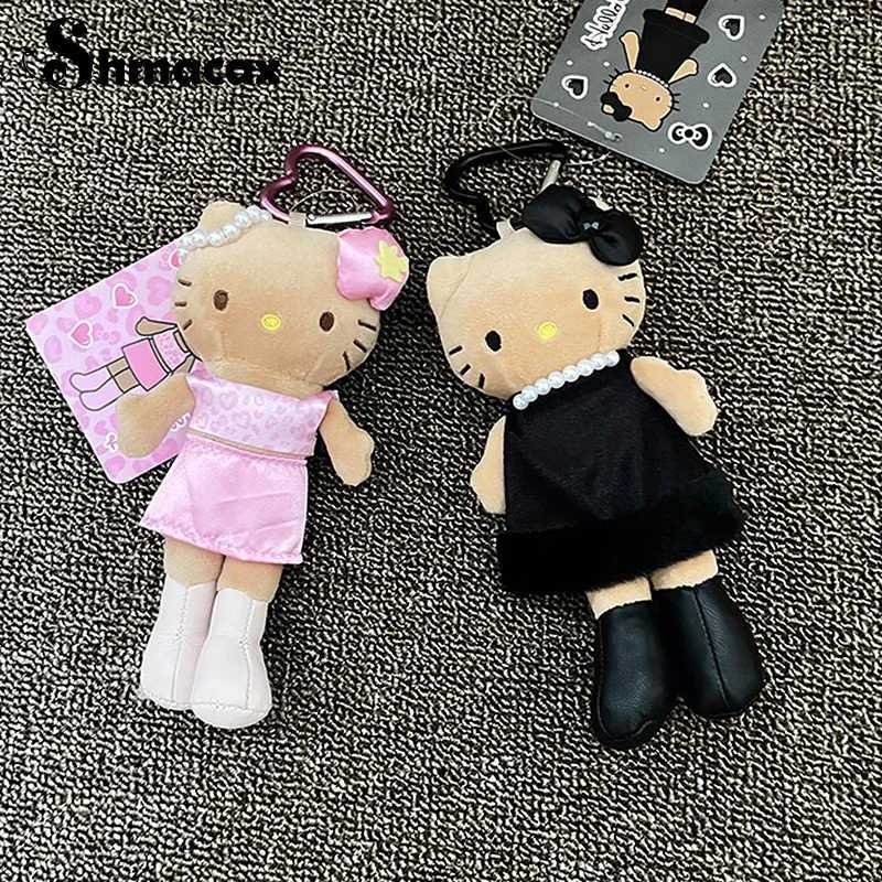 Sanrio 1 Piece Long Legs Hello Kitty Pendant Keychain Accessories Sanrio Leopard Print Black Leather Love Buckle Christmas Gift w250618