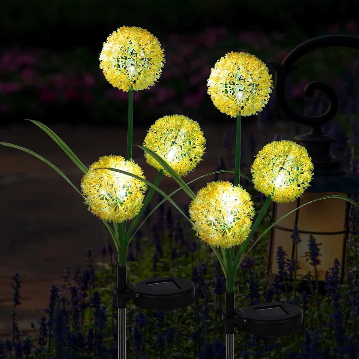 Solar Outdoor Lawn Light Dandelion Courtyard Landscape Decoration Path Light Outdoor Waterproof Sunlight Powered XJ250606