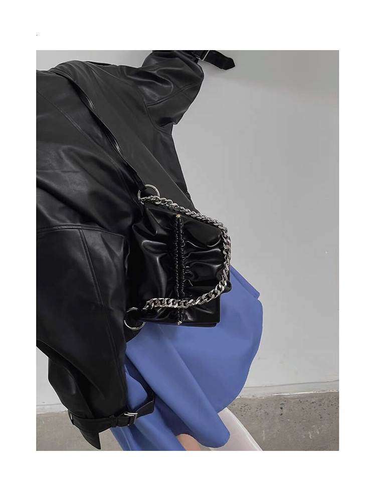 designer HyunA Style Korean Niche Design Personality Pleated Chain Shoulder Crossbody Bag High-Quality Cloud Bag for Women
