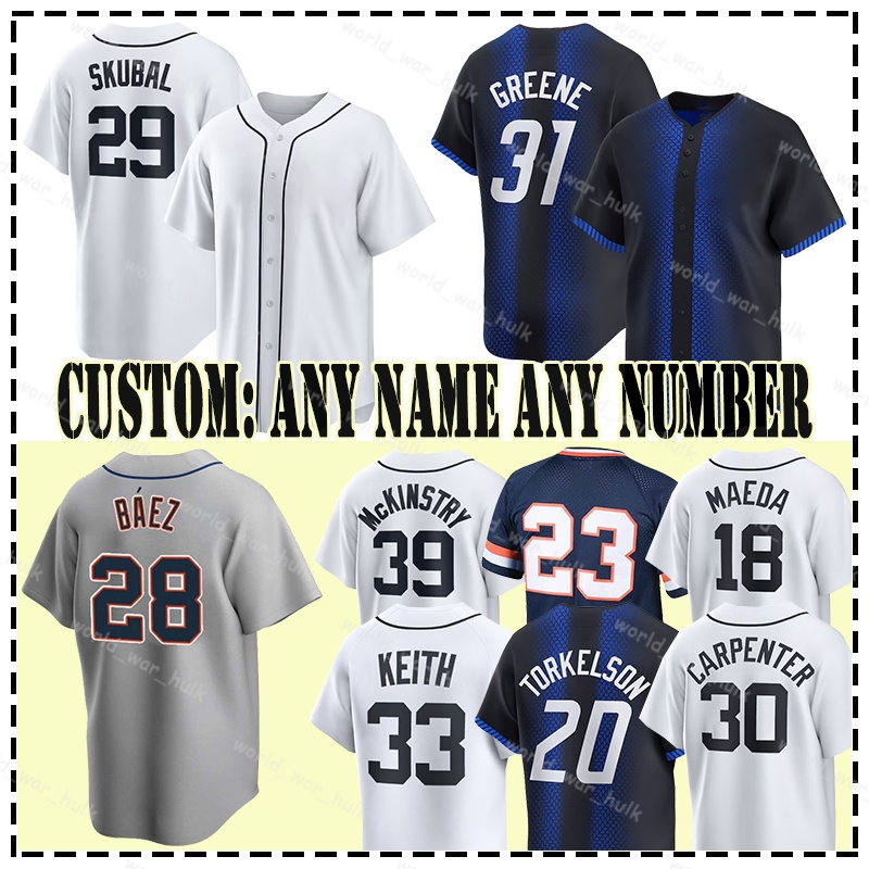 29 Tarik Skubal Baseball Jersey Riley Greene Javier Baez Keith Spencer Torkelson Kerry Carpenter Zach McKinstry Kenta Maeda Detroitss Jake Rogers Tigers Sweeney