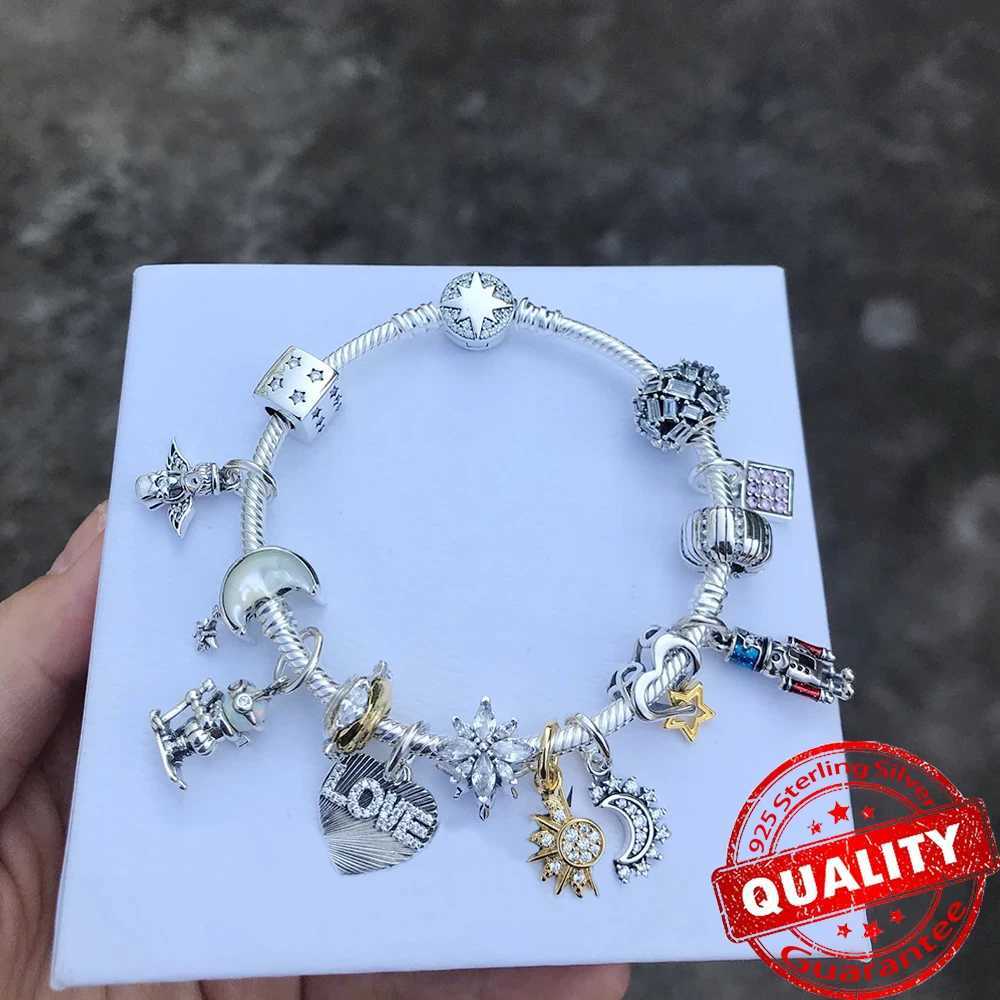 Holiday 925 Sterling Silver Polar Bear Funny Santa Charm Fit Original Bracelet Spinning Carousel Snowman Charm Christmas Jewelry XJ250607