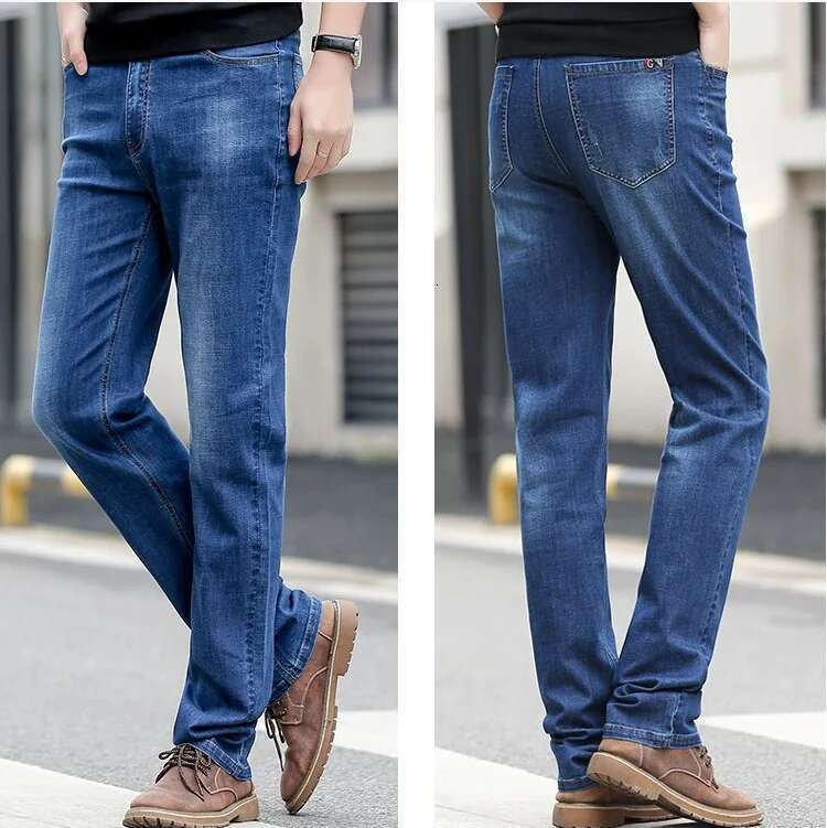 Summer Thin Stretch Jeans Men,Extra Long 120 cm Denim Trousers Lengthen ,Fit For Tall 180cm-210cm Men