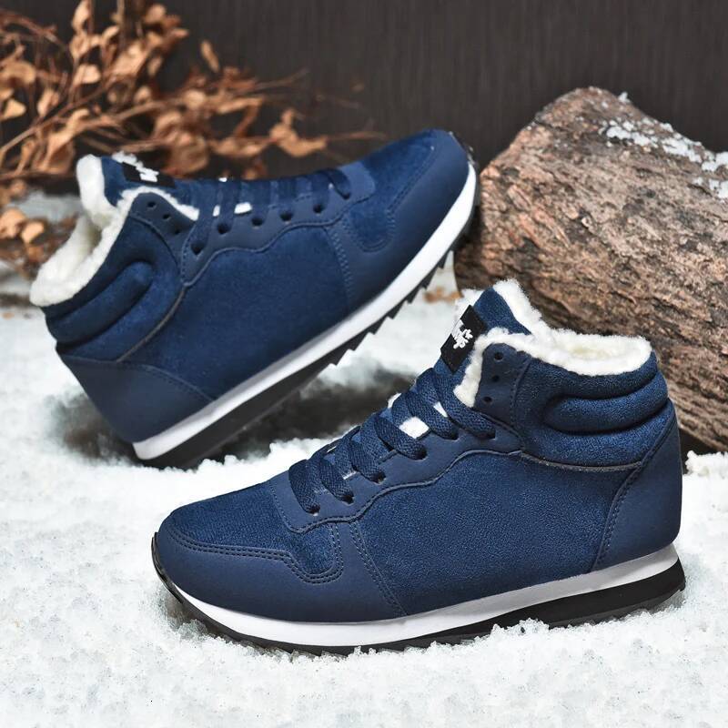ddmyoutdoor Winter Snow Men Plush Warm Women Boots Suede Leather Ankle Boot Comfortable Light Couple Waterproof Sneakers Big Size Outdoor Shoes Outdoo